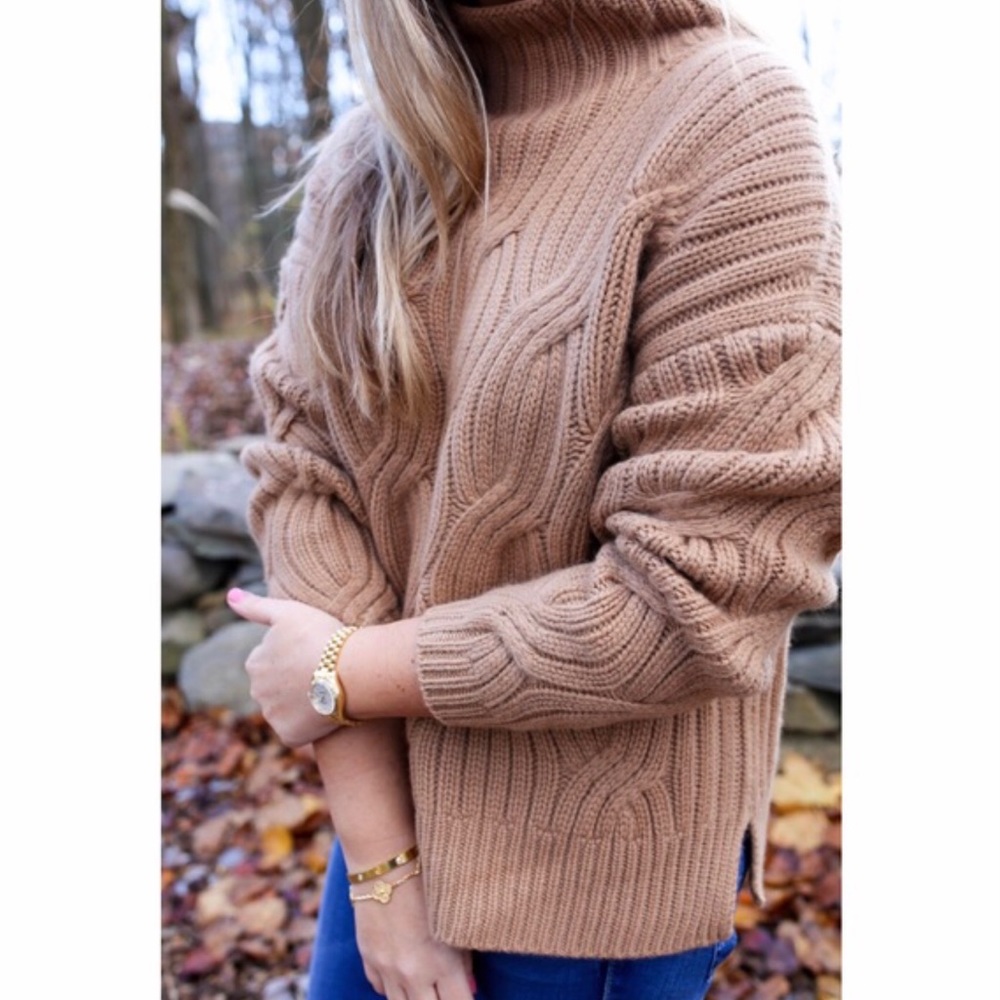 J. Crew Collection cashmere cable knit turtleneck - Picture 4 of 6